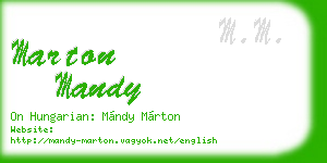 marton mandy business card