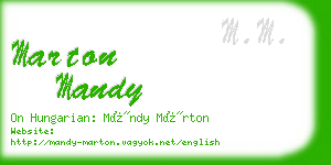 marton mandy business card